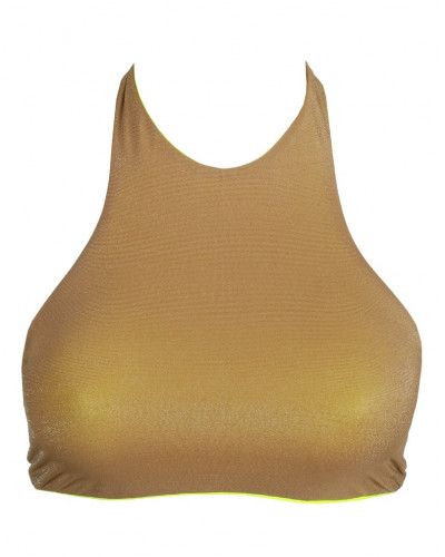 Haut de bikini de bain réversible Sarda Denes (Neon Gold)