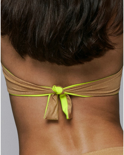 Top de bikini reversible Sarda Denes (Neon Gold)