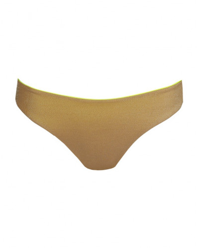 Slip brésilien de bain réversible Sarda Denes (Neon Gold)