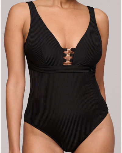 One-piece swimsuit plunge Marie Jo Bain Emly (Noir)