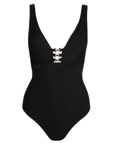 Traje de baño una pieza plunge Marie Jo Bain Emly (Noir)