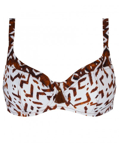 Soutien-gorge de bain corbeille bonnets profonds Antigel La Chamane (Ethno Blanc)