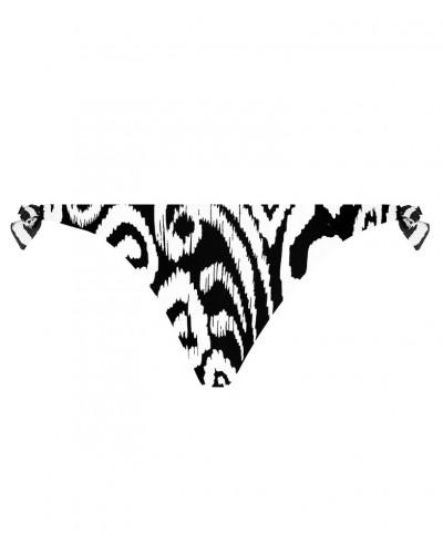 Slip de bain à noeuds Antigel La Balinaise (Ikat Noir Blanc)