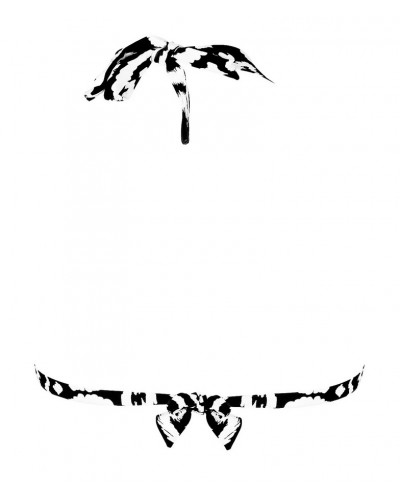 Soutien-gorge de bain triangle coque Antigel La Balinaise (Ikat Noir Blanc)