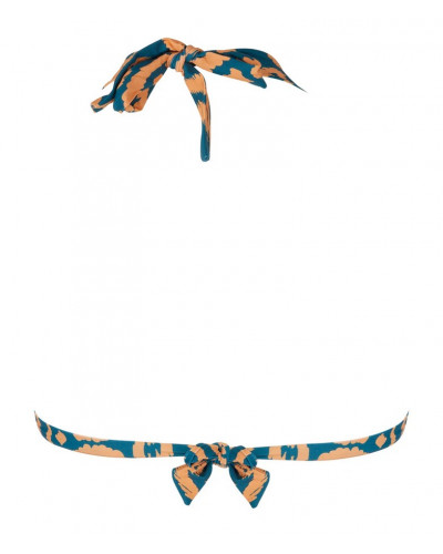 Soutien-gorge de bain triangle coque Antigel La Balinaise (Ikat Vert Orange)