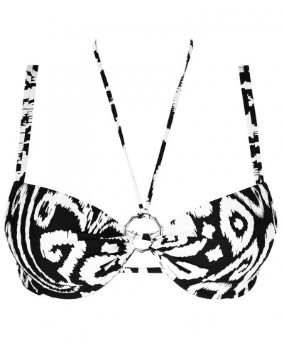 Soutien-gorge de bain coque Antigel La Balinaise (Ikat Noir Blanc)