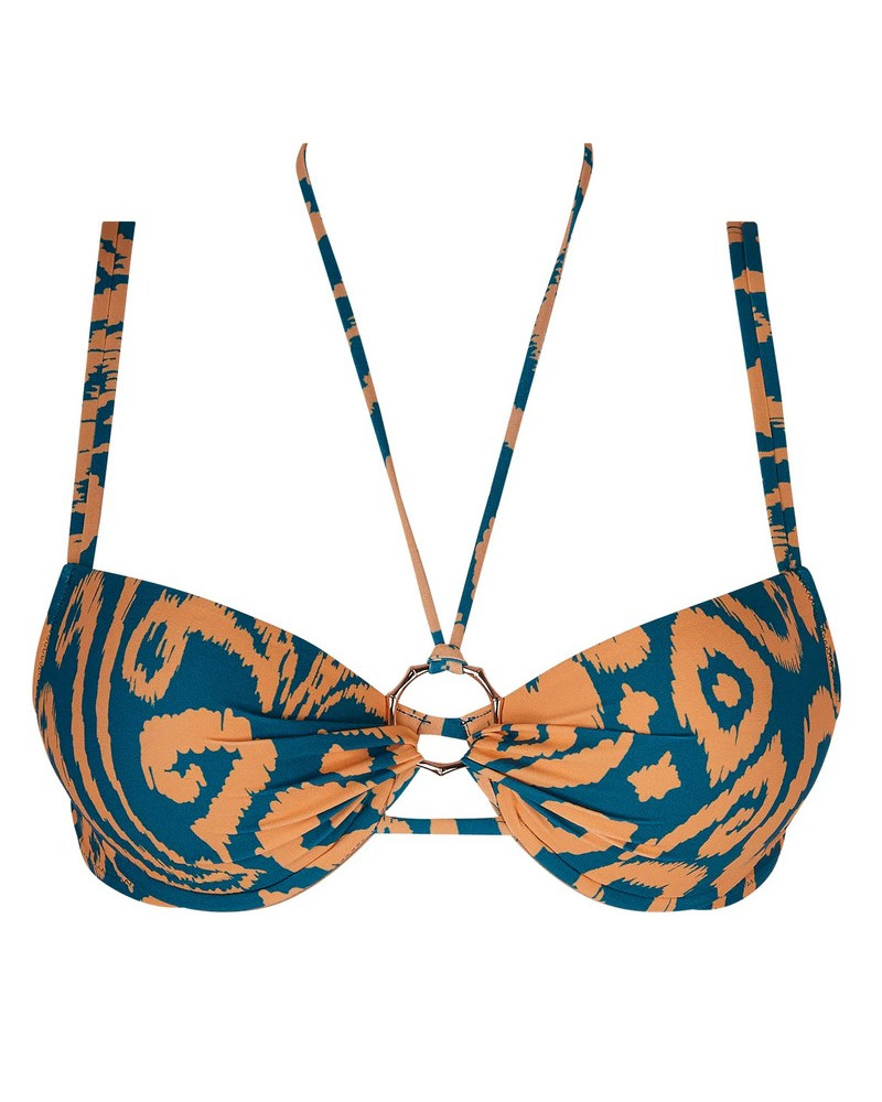 Padded bath bra Antigel La Balinaise (Ikat Vert Orange)
