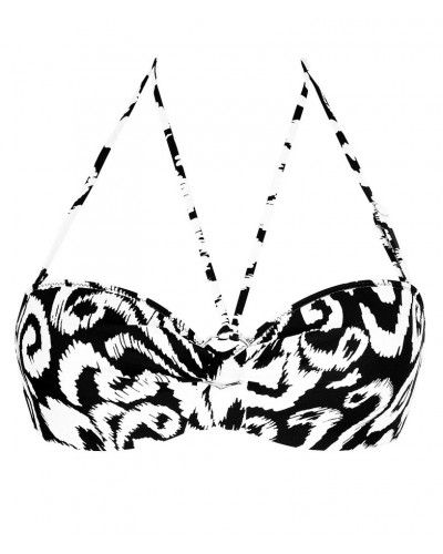 Sujetador de baño sin tirantes preformado Antigel La Balinaise (Ikat Noir Blanc)