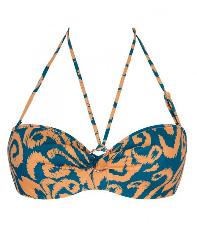Padded strapless bath bra Antigel La Balinaise (Ikat Vert Orange)