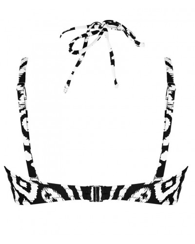 Soutien-gorge de bain bandeau souple bonnets profonds Antigel La Balinaise (Ikat Noir Blanc)