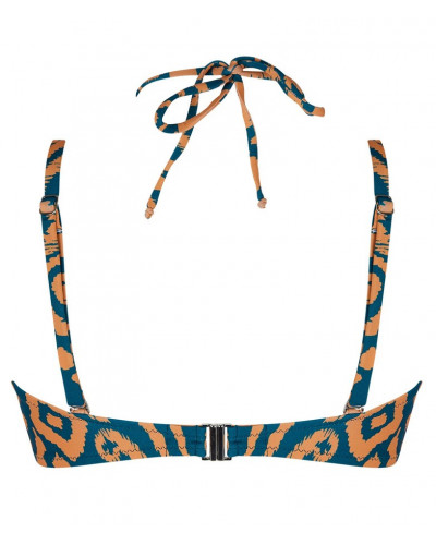 Deep-cup flexible strapless bath bra Antigel La Balinaise (Ikat Vert Orange)