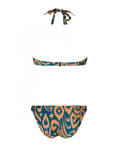 One-piece trikini swimsuit Antigel La Balinaise (Ikat Vert Orange)