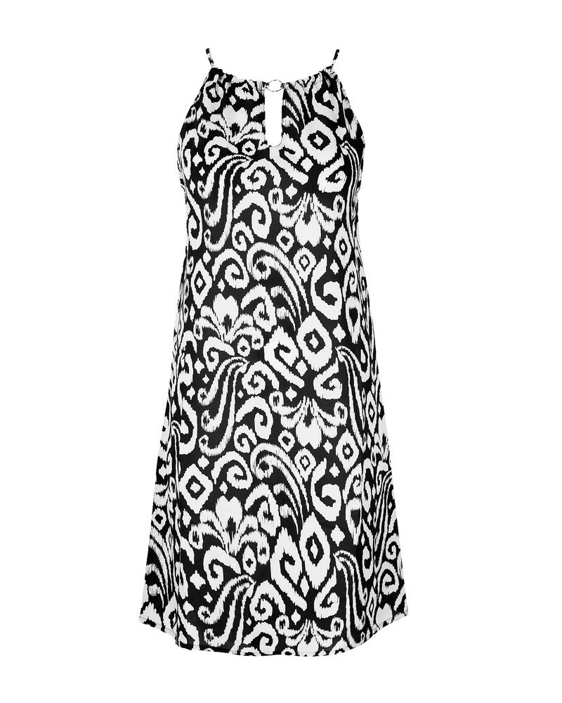 Vestido de playa Antigel La Balinaise (Ikat Noir Blanc)