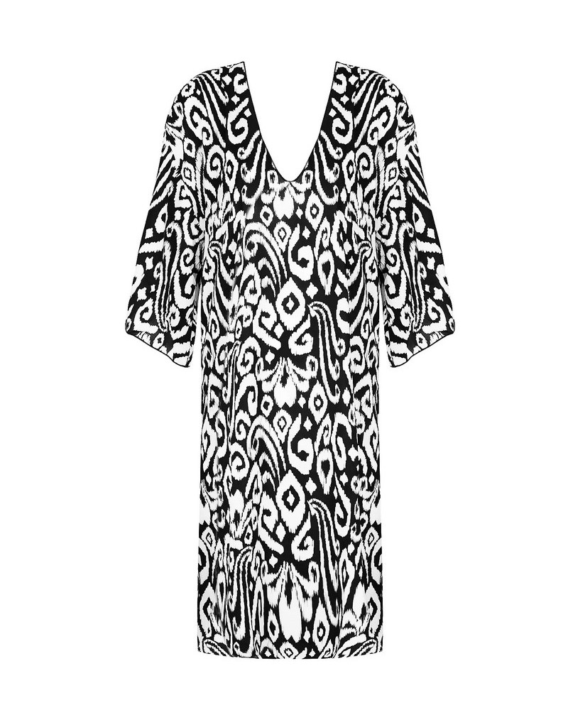 Túnica de playa Antigel La Balinaise (Ikat Noir Blanc)