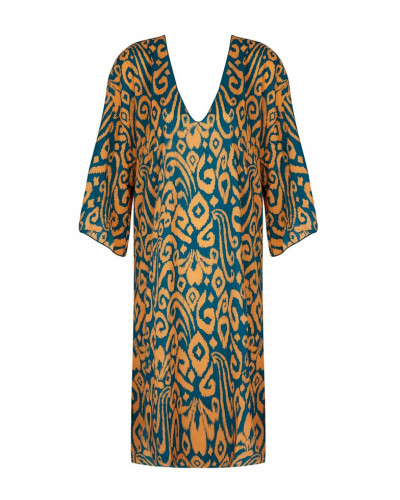 Túnica de playa Antigel La Balinaise (Ikat Vert Orange)