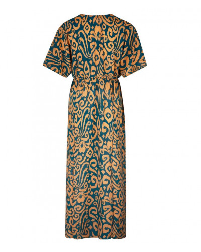 Long beach kaftan Antigel La Balinaise (Ikat Vert Orange)