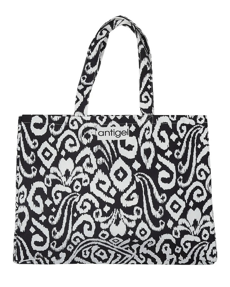 Bolsa de playa Antigel La Balinaise (Ikat Noir Blanc)