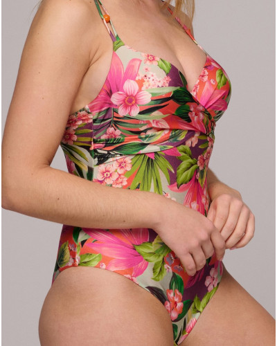 Traje de baño una pieza plunge preformado Marie Jo Bain Norma Jeanne (Tropical Sun)