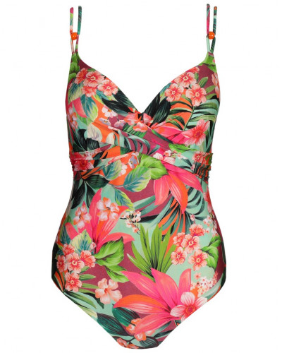 Maillot de bain une pièce plunge à coque Marie Jo Bain Norma Jeanne (Tropical Sun)