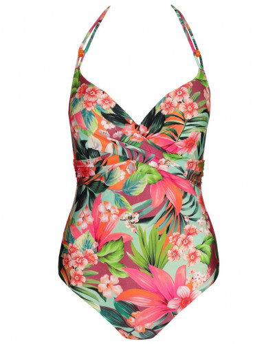 Traje de baño una pieza plunge preformado Marie Jo Bain Norma Jeanne (Tropical Sun)