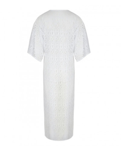Kaftan de plage long L'Ondine (Blanc)