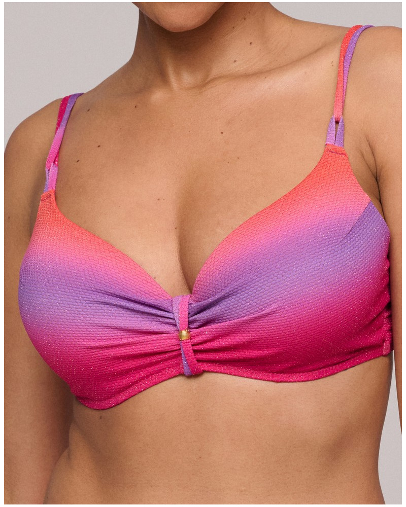 Shiny padded plunge bath bra Marie Jo Bain Nusa Dua (Spectral)