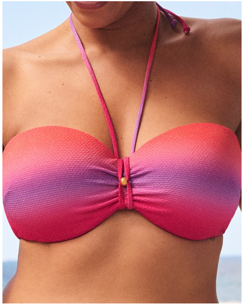 Shiny padded strapless bath bra Marie Jo Bain Nusa Dua (Spectral)