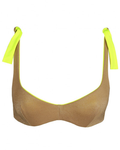 Sujetador de baño reversible Sarda Denes (Neon Gold)