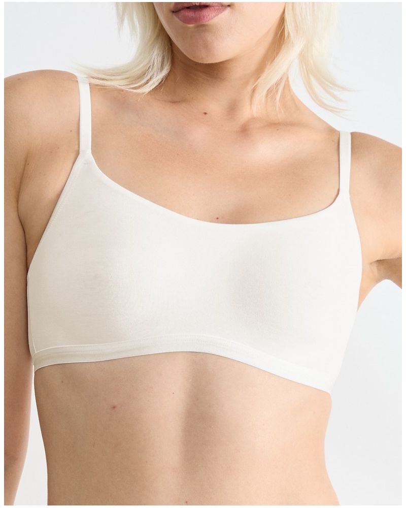 Sosten top (algodón bio) Sloggi Go Daily Cotton (Silk white)