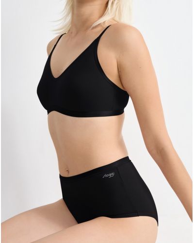 Slip taille haute (coton bio) Sloggi Go Daily Cotton (Noir)