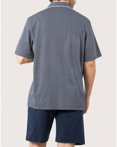 Pijama corto 100% Algodón Eminence Business (Imprimé Triangle/Marine)