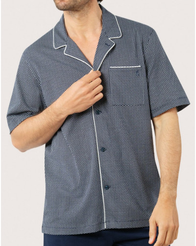 Pijama corto 100% Algodón Eminence Business (Imprimé Triangle/Marine)