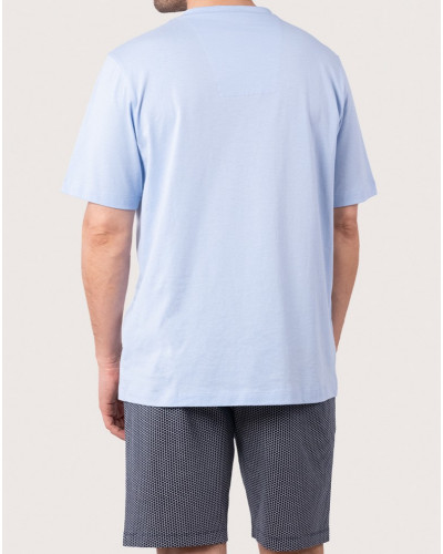 Short pyjamas 100% Cotton Eminence Business (Ciel/Imprimé Triangle)