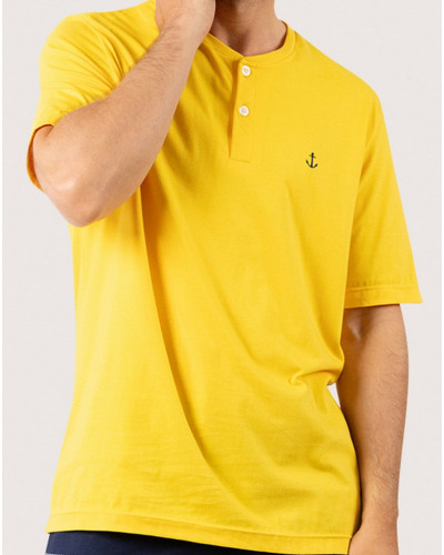 Pijama corto 100% Algodon Eminence Nautique (Jaune/Rayé Bleu)