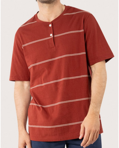 Short pyjamas 100% Cotton Eminence Mercerisé (Rouille/Marine)