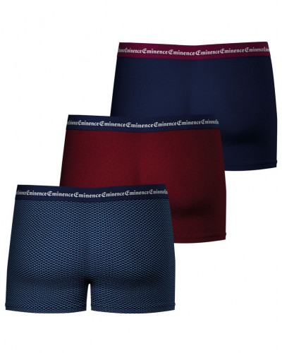 Lot de 3 boxers en coton Eminence Business Print (Marine/Confetti/Triangle Marine)