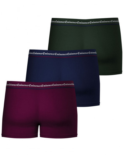 Paquete de 3 boxers de algodón Eminence Business (Bordeaux/Marine/Vert)