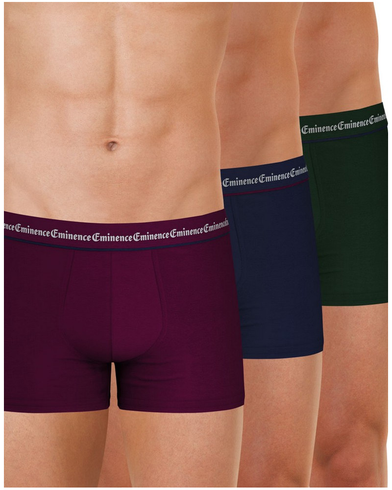 Set of 3 cotton boxers Eminence Business (Bordeaux/Marine/Vert)