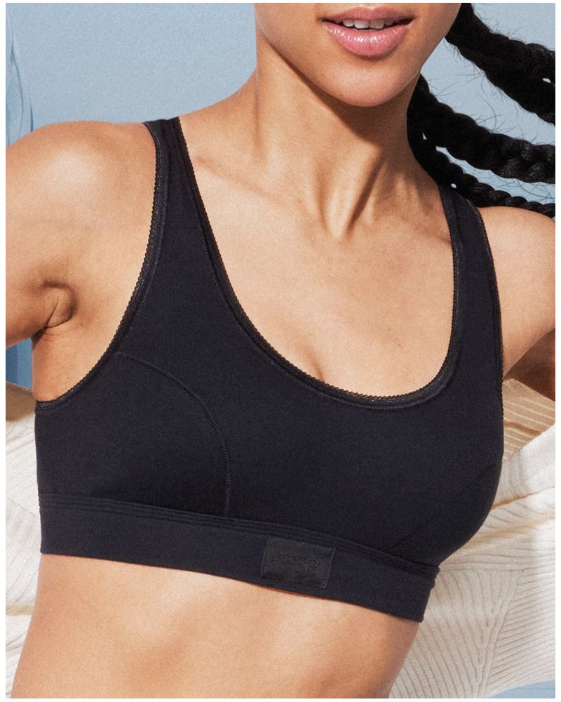 Brassière top (coton bio) Sloggi Double Confort (Noir)