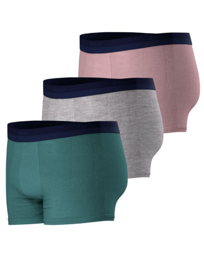 Lot de 3 boxers en coton Eminence Studio (Celadon/Gris Chiné/Rose)