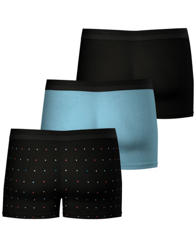 Lot de 3 boxers en coton Eminence Studio (Macaron/Ciel/Noir)
