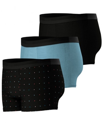 Lot de 3 boxers en coton Eminence Studio (Macaron/Ciel/Noir)