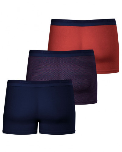 Juego de 3 boxers de algodón Eminence Studio (Marine/Imprimé Art Déco/Rouge)