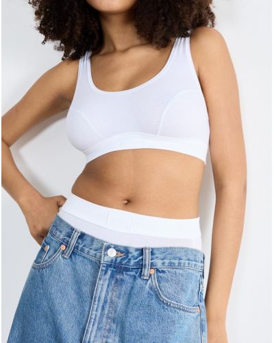 Sosten top (algodón bio) Sloggi Double Confort (Blanco)