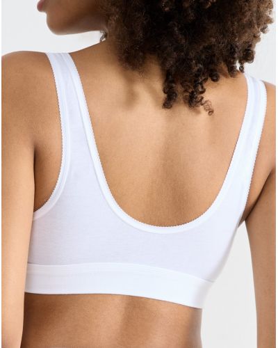 Sosten top (algodón bio) Sloggi Double Confort (Blanco)