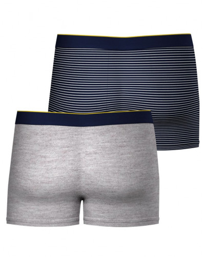 Set of 2 cotton boxer shorts Eminence Sailor (Gris Chiné/Marinière)