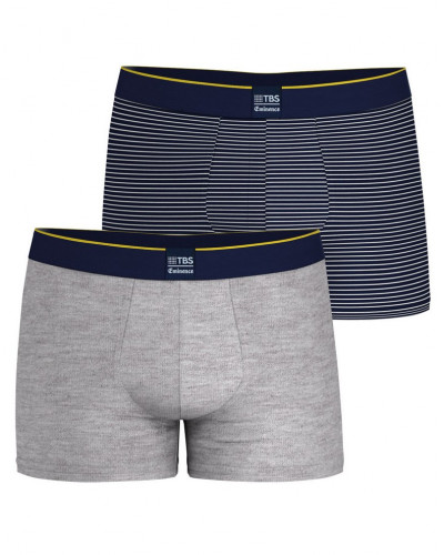 Paquete de 2 boxers de algodón Eminence Sailor (Gris Chiné/Marinière)
