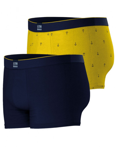 Set of 2 cotton boxer shorts Eminence Sailor (Marine/Ancre Jaune)