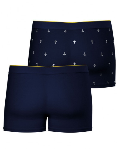 Paquete de 2 boxers de algodón Eminence Sailor (Marine/Ancre Marine)