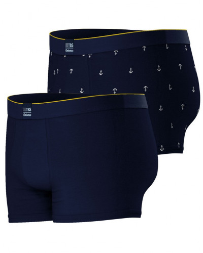 Paquete de 2 boxers de algodón Eminence Sailor (Marine/Ancre Marine)